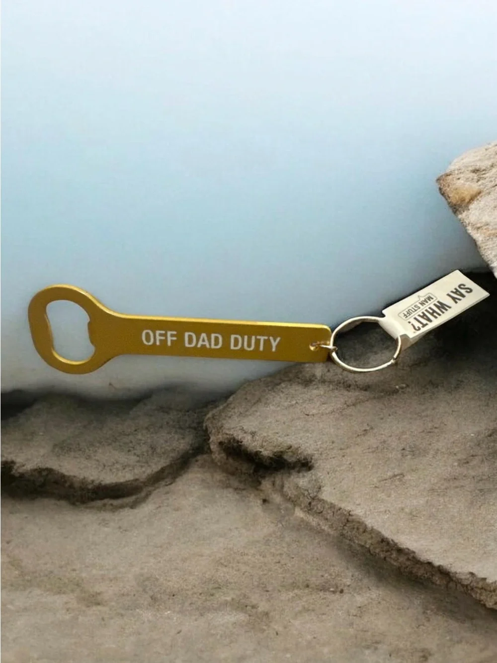 Off Dad Duty Gold Bottle Opener Keychain 1316